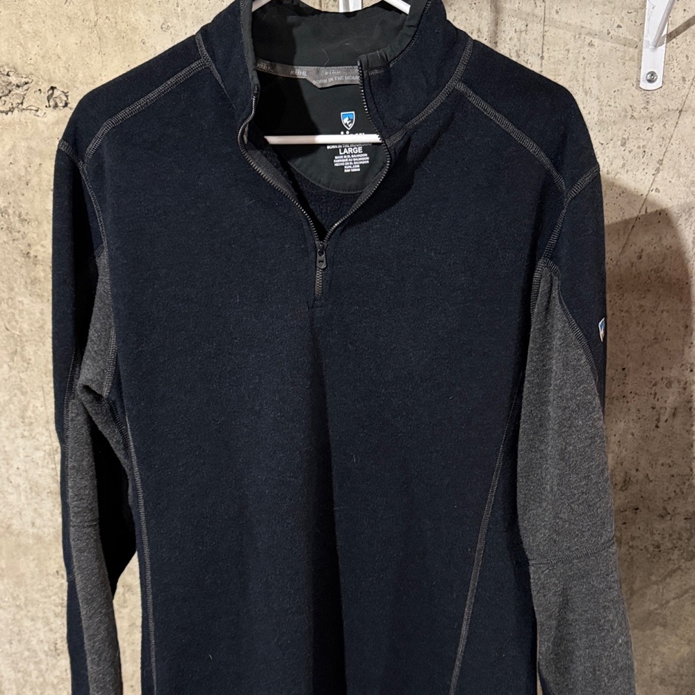 Kuhl Men's Navy and Charcoal Quarter-Zip Jacket